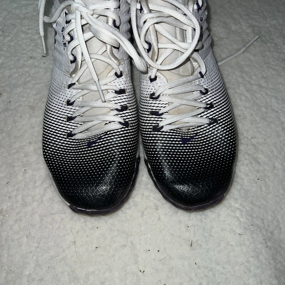 TCU Horned Frogs‎ Nike Trout Turf Cleat Men's 9.5 White/Purple Promo Sample Rare